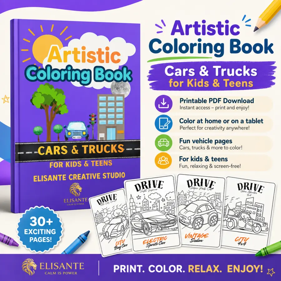 Artistic Coloring Book for kids and teens